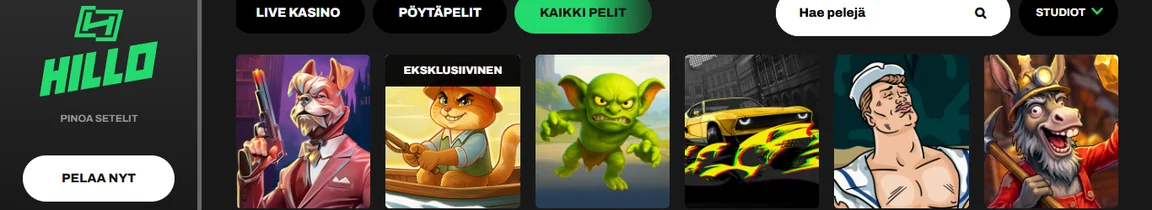Selaa Hillo Casino pelejä