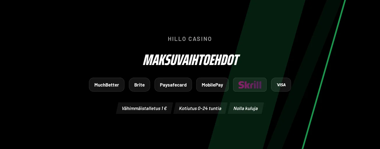 Maksuvaihtoehdot bannерilla esillä